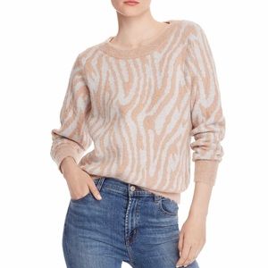 Rebecca Taylor Animal Print Long Sleeve Sweater